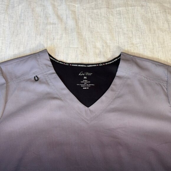 KOI LITE Gray and Black ombre Scrub Top - Picture 2 of 3